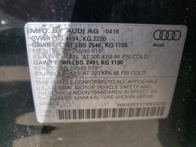 Photo 10 from auction – 2016 AUDI Q3 PREMIUM with VIN WA1EFCFS7GR023242