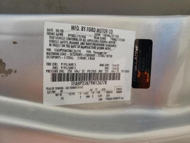 Photo 10 from auction – 2009 FORD FOCUS SE with VIN 1FAHP35N79W126778
