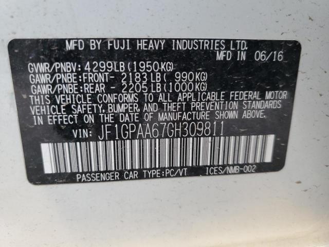 Photo 10 from auction – 2016 SUBARU IMPREZA with VIN JF1GPAA67GH309811