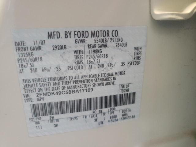 Photo 10 from auction – 2008 FORD EDGE LIMIT with VIN 2FMDK49C58BA17169