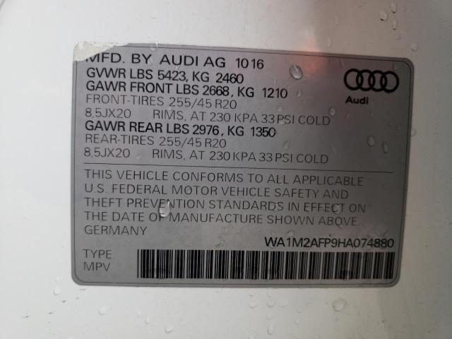 Photo 10 from auction – 2017 AUDI Q5 PREMIUM with VIN WA1M2AFP9HA074880