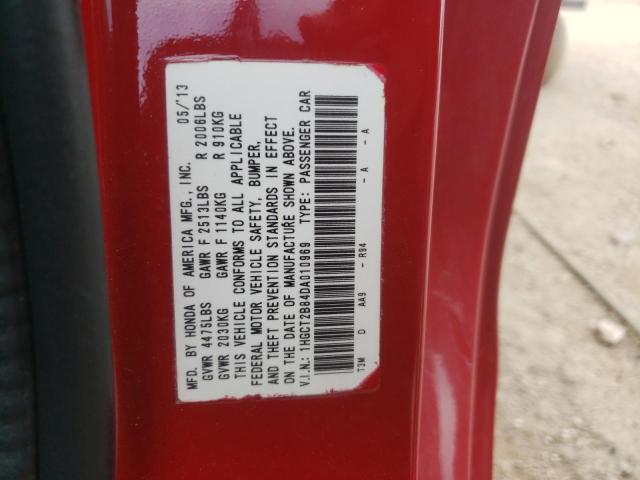Photo 10 from auction – 2013 HONDA ACCORD EXL with VIN 1HGCT2B84DA010969