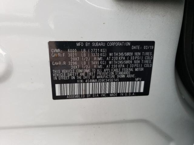 Photo 10 from auction – 2019 SUBARU ASCENT LIM with VIN 4S4WMAJD9K3456145
