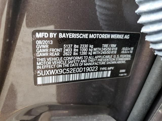 Photo 10 from auction – 2014 BMW X3 XDRIVE2 with VIN 5UXWX9C52E0D19023