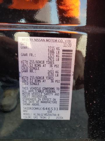 Photo 10 from auction – 2020 NISSAN PATHFINDER with VIN 5N1DR2CM4LC646531