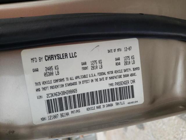 Photo 10 from auction – 2008 CHRYSLER 300C with VIN 2C3KA63H38H208069