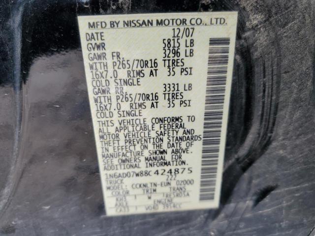 Photo 10 from auction – 2008 NISSAN FRONTIER C with VIN 1N6AD07W88C424875