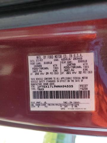 Photo 10 from auction – 1998 FORD F150 with VIN 1FTEX17L9WNA04535
