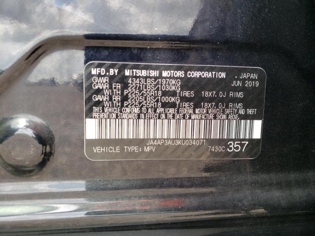 Photo 10 from auction – 2019 MITSUBISHI OUTLANDER with VIN JA4AP3AU3KU034071