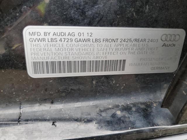 Photo 10 from auction – 2012 AUDI A4 PREMIUM with VIN WAUEFAFLXCN020661