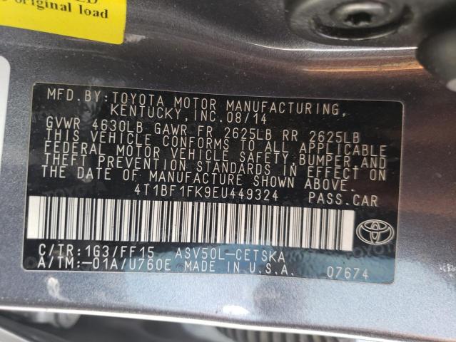 Photo 10 from auction – 2014 TOYOTA CAMRY L with VIN 4T1BF1FK9EU449324