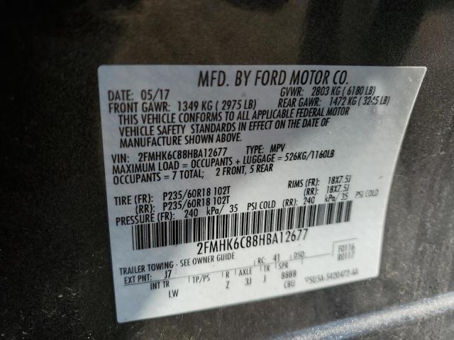 Photo 10 from auction – 2017 FORD FLEX SEL with VIN 2FMHK6C88HBA12677