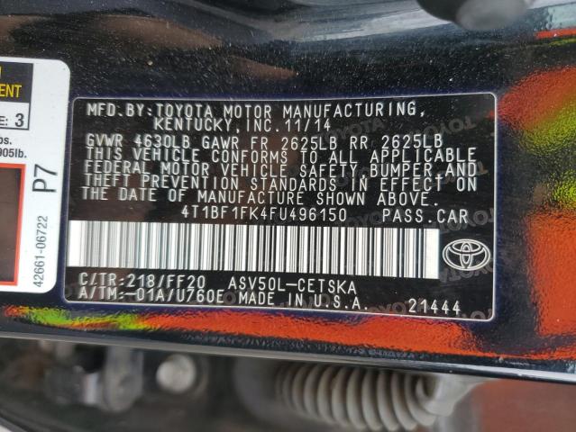 Photo 10 from auction – 2015 TOYOTA CAMRY LE with VIN 4T1BF1FK4FU496150