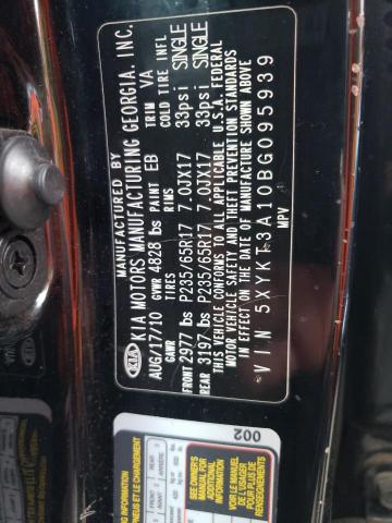 Photo 10 from auction – 2011 KIA SORENTO BA with VIN 5XYKT3A10BG095939