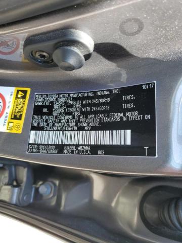 Photo 10 from auction – 2018 TOYOTA HIGHLANDER with VIN 5TDJZRFH1JS496419