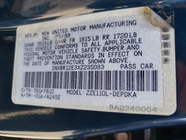 Photo 10 from auction – 1999 TOYOTA COROLLA with VIN 1NXBR12E3XZ235083