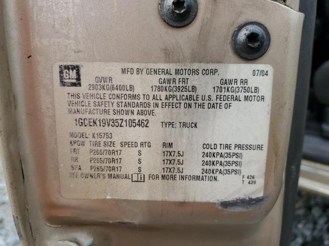 Photo 10 from auction – 2005 CHEVROLET SILVERADO with VIN 1GCEK19V35Z105462