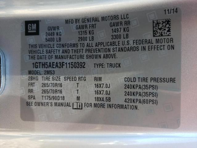 Photo 10 from auction – 2015 GMC CANYON with VIN 1GTH5AEA3F1150392