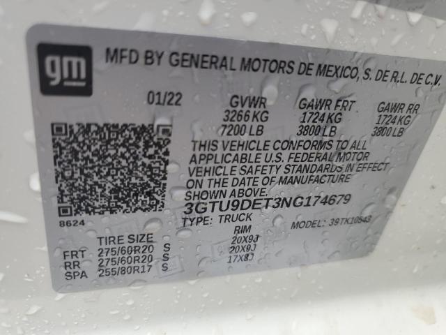 Photo 10 from auction – 2022 GMC SIERRA LIM with VIN 3GTU9DET3NG174679