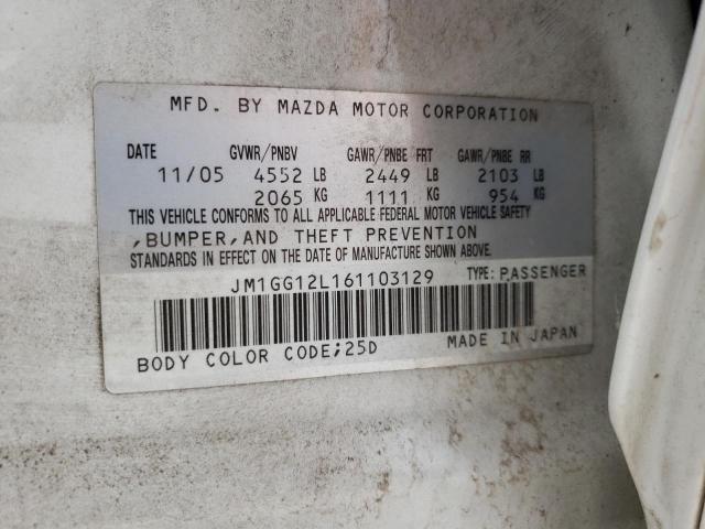 Photo 10 from auction – 2006 MAZDA SPEED 6 with VIN JM1GG12L161103129
