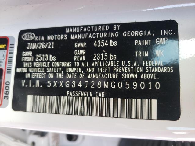 Photo 10 from auction – 2021 KIA K5 EX with VIN 5XXG34J28MG059010