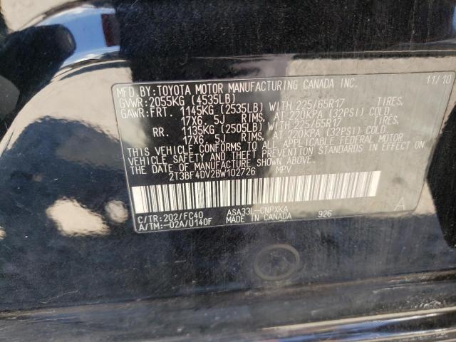 Photo 10 from auction – 2011 TOYOTA RAV4 with VIN 2T3BF4DV2BW102726