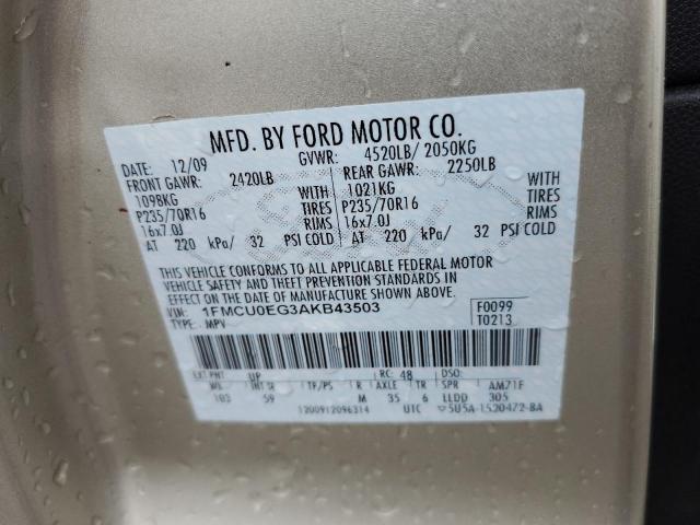 Photo 10 from auction – 2010 FORD ESCAPE LIM with VIN 1FMCU0EG3AKB43503