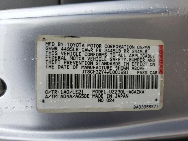 Photo 10 from auction – 1998 LEXUS SC 400 with VIN JT8CH32Y4W1001681
