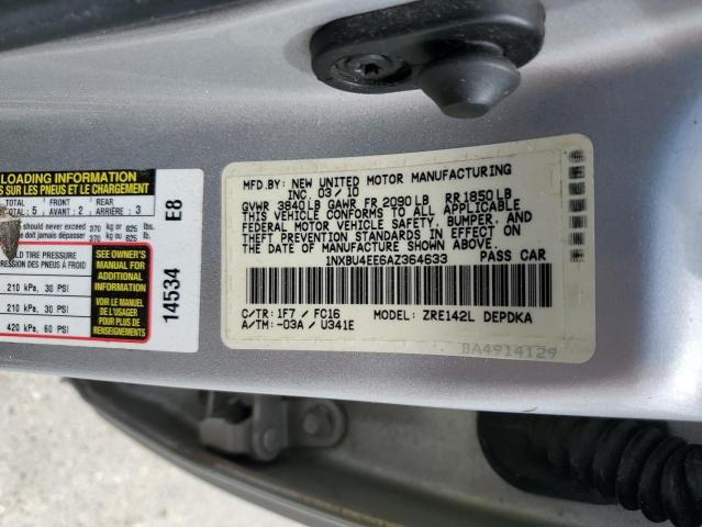 Photo 10 from auction – 2010 TOYOTA COROLLA BA with VIN 1NXBU4EE6AZ364633
