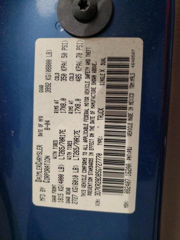 Photo 10 from auction – 2005 DODGE RAM 2500 S with VIN 3D7KR28D85G727770