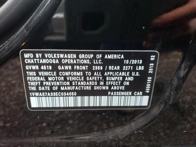 Photo 10 from auction – 2014 VOLKSWAGEN PASSAT S with VIN 1VWAS7A33EC034050