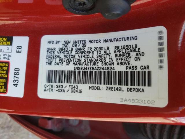 Photo 10 from auction – 2010 TOYOTA COROLLA BA with VIN 1NXBU4EE5AZ244824