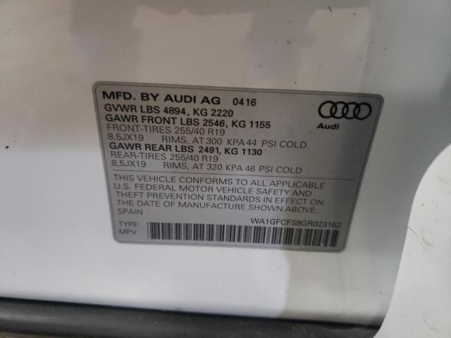 Photo 10 from auction – 2016 AUDI Q3 PRESTIG with VIN WA1GFCFS8GR023162