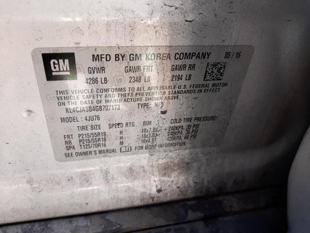 Photo 10 from auction – 2016 BUICK ENCORE with VIN KL4CJASB4GB707173