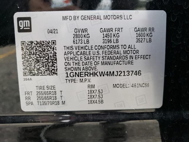 Photo 10 from auction – 2021 CHEVROLET TRAVERSE L with VIN 1GNERHKW4MJ213746