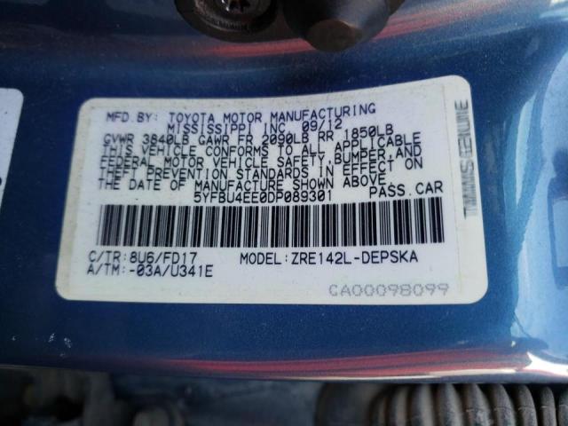 Photo 10 from auction – 2013 TOYOTA COROLLA BA with VIN 5YFBU4EE0DP089301
