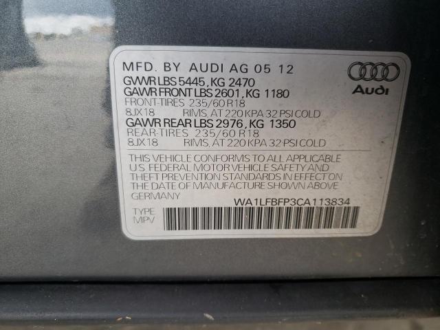 Photo 10 from auction – 2012 AUDI Q5 PREMIUM with VIN WA1LFBFP3CA113834