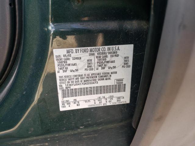 Photo 10 from auction – 2002 FORD ESCAPE XLT with VIN 1FMYU04172KD52473