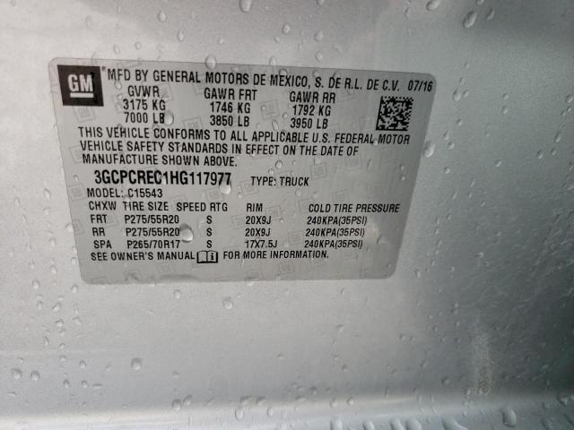 Photo 10 from auction – 2017 CHEVROLET SILVERADO with VIN 3GCPCREC1HG117977