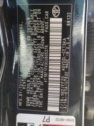 Photo 10 from auction – 2012 TOYOTA CAMRY BASE with VIN 4T1BF1FK9CU605276