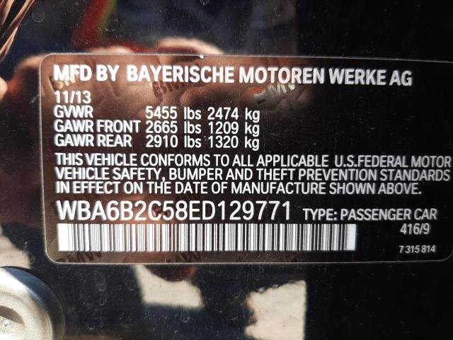 Photo 10 from auction – 2014 BMW 650 I GRAN with VIN WBA6B2C58ED129771