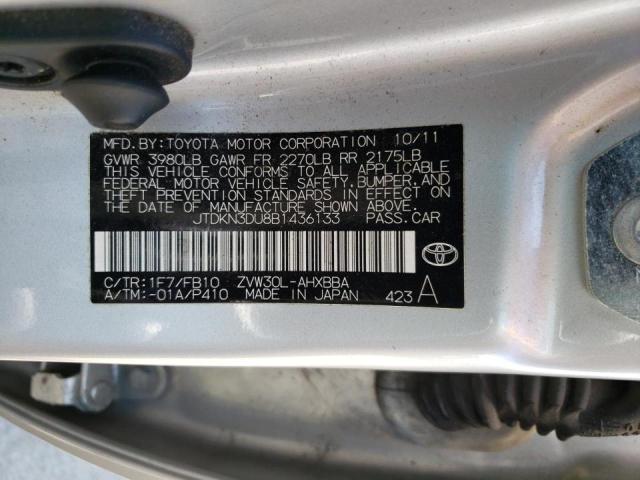 Photo 10 from auction – 2011 TOYOTA PRIUS with VIN JTDKN3DU8B1436133