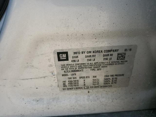 Photo 10 from auction – 2019 CHEVROLET TRAX 1LT with VIN KL7CJLSB6KB883472