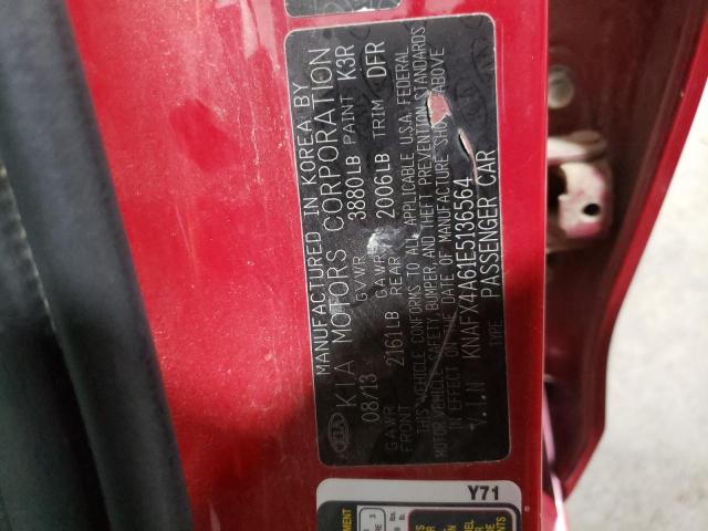 Photo 10 from auction – 2014 KIA FORTE LX with VIN KNAFX4A61E5136564