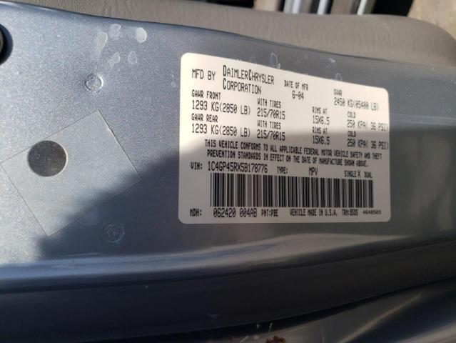 Photo 10 from auction – 2005 CHRYSLER TOWN & COU with VIN 1C4GP45RX5B178776