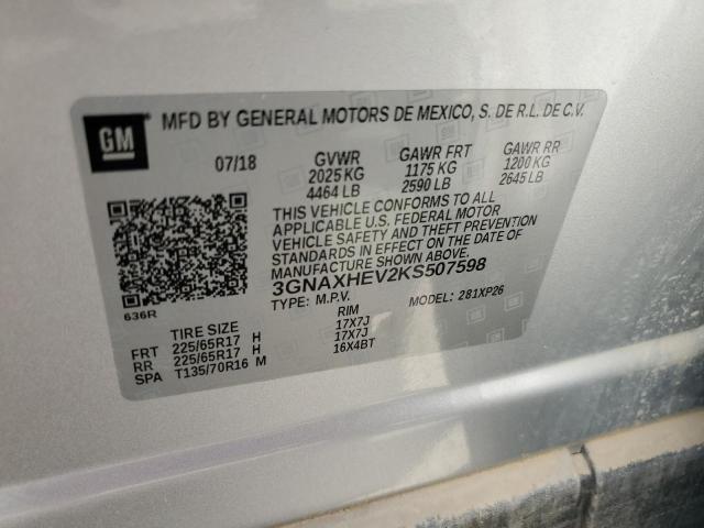Photo 10 from auction – 2019 CHEVROLET EQUINOX LS with VIN 3GNAXHEV2KS507598