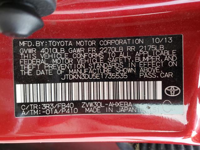 Photo 10 from auction – 2014 TOYOTA PRIUS with VIN JTDKN3DU5E1735535