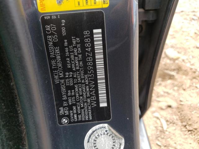 Photo 10 from auction – 2008 BMW 528 XI with VIN WBANV13598BZ48818