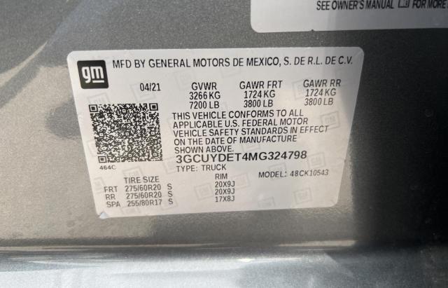 Photo 10 from auction – 2021 CHEVROLET SILVERADO with VIN 3GCUYDET4MG324798