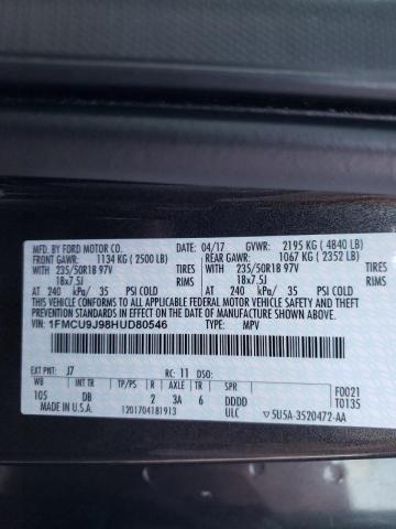 Photo 10 from auction – 2017 FORD ESCAPE TIT with VIN 1FMCU9J98HUD80546